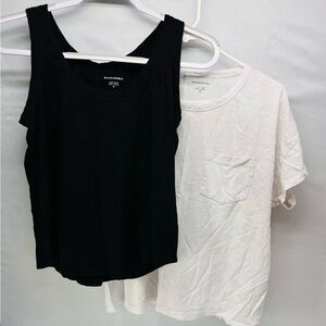 Banana Republic Black Tank Top and White T-Shirt